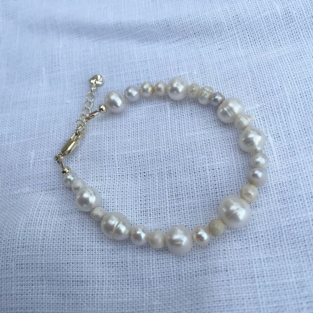 14k Gold Filled Bracelet Pearl Gold Jewelry Natural Freshwater Pearl beaded